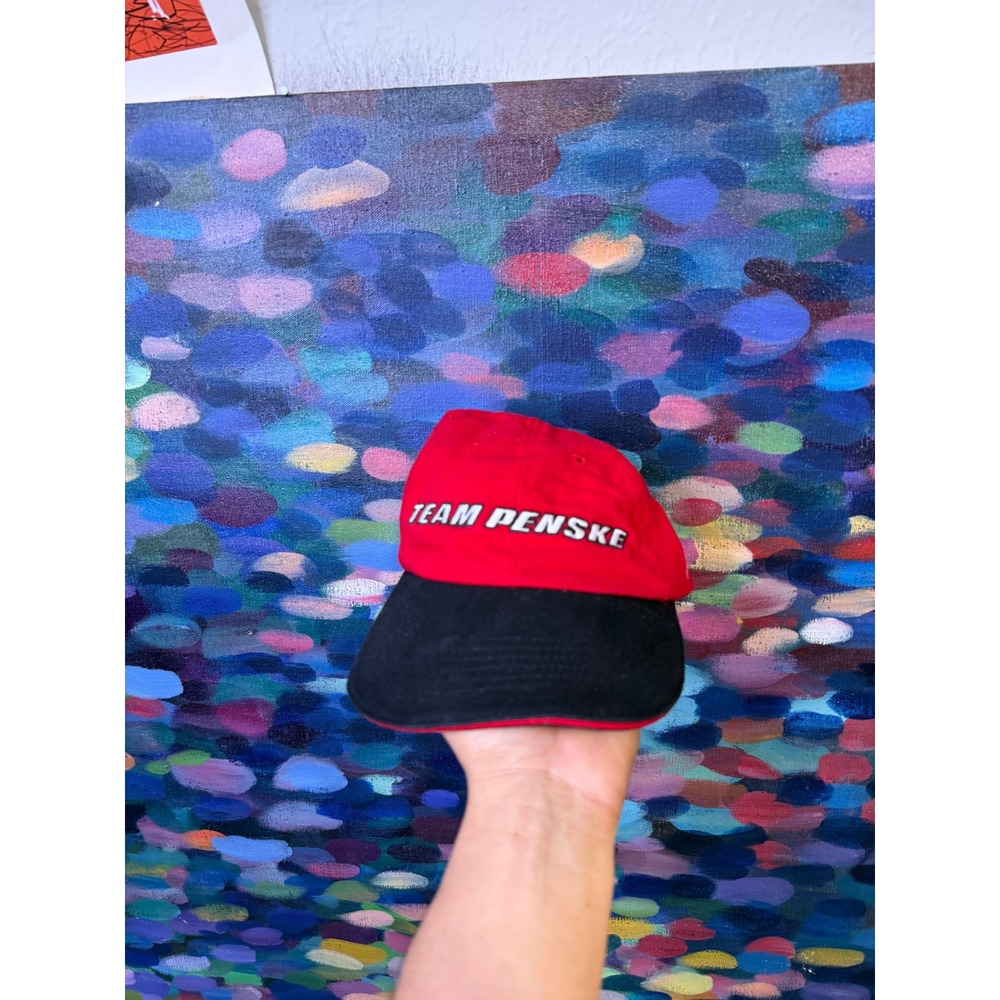 Team Penske Racing Hat Mens Red Black Adjustable Baseball Cap NASCAR IndyCar